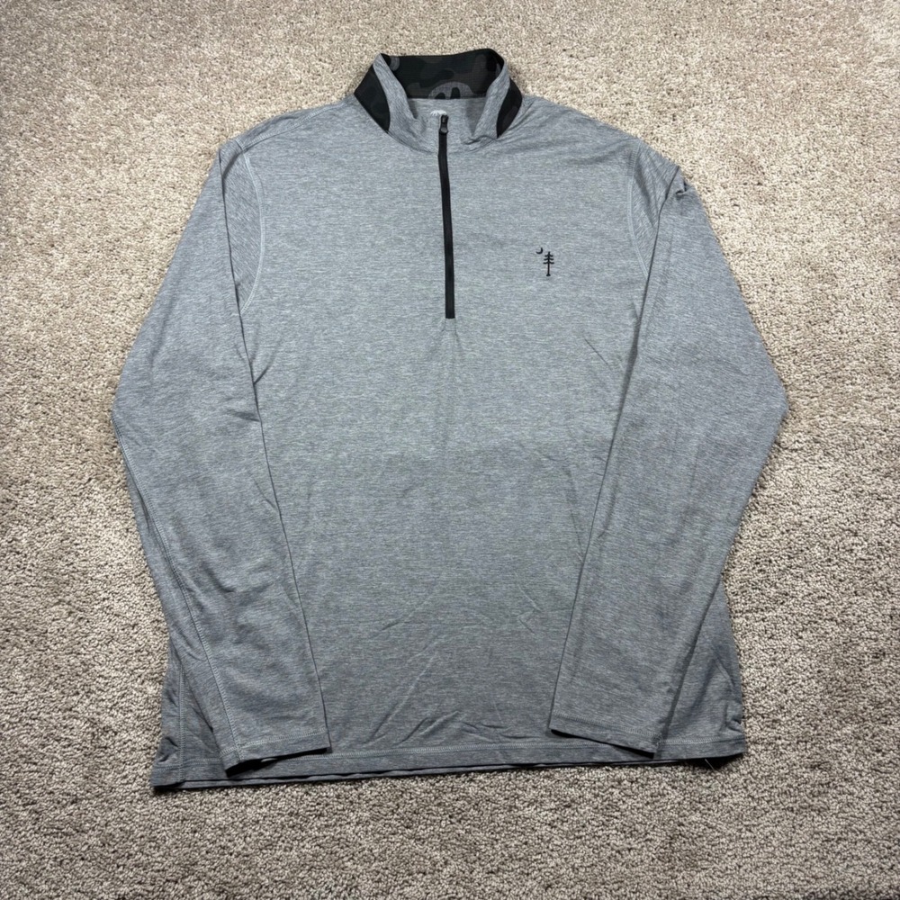 Greyson The Tree Farm Golf Mens XL 1/4 Zip Pullover Heather Gray brrr Cooling